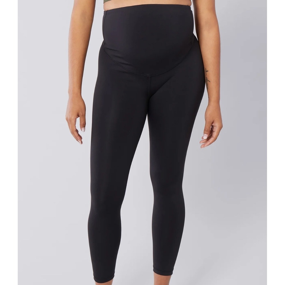 Isabel by Ingrid & Isabel Maternity Leggings S Black Faux Leather Edgy Chic Bump